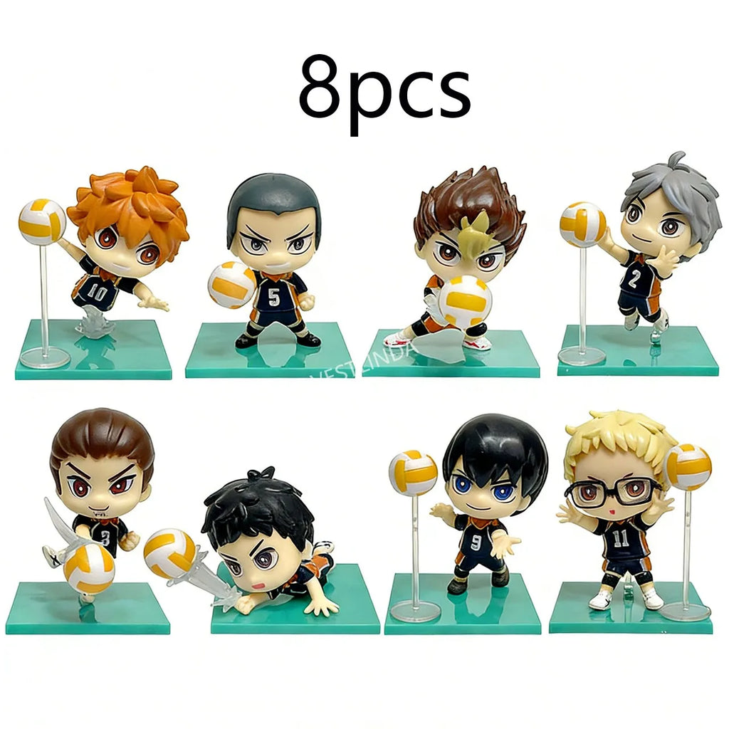 Hot-selling Volleyball Junior Model Set Q Version Hand-made Anime Desktop Decoration Movable Humanoid Robot Collectible Toy Gift