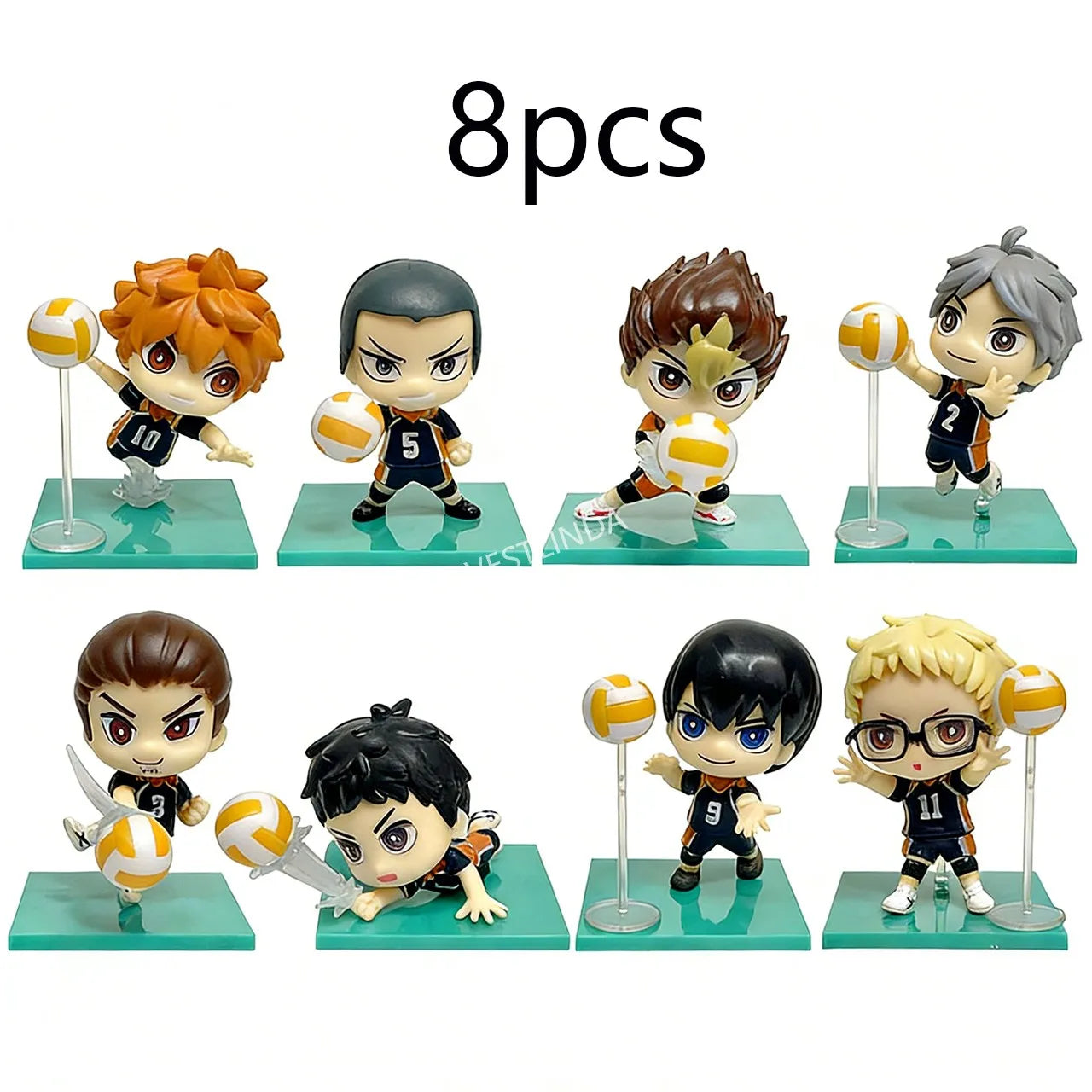 Hot-selling Volleyball Junior Model Set Q Version Hand-made Anime Desktop Decoration Movable Humanoid Robot Collectible Toy Gift