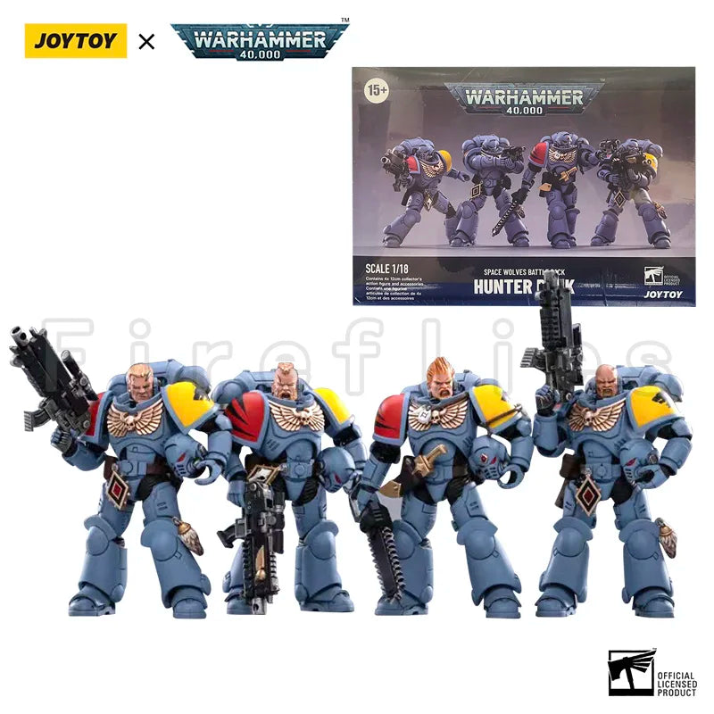 1/18 JOYTOY Action Figure (4PCS/SET) 40K Space Wolves Battle Pack Hunter Pack Anime Model Toy