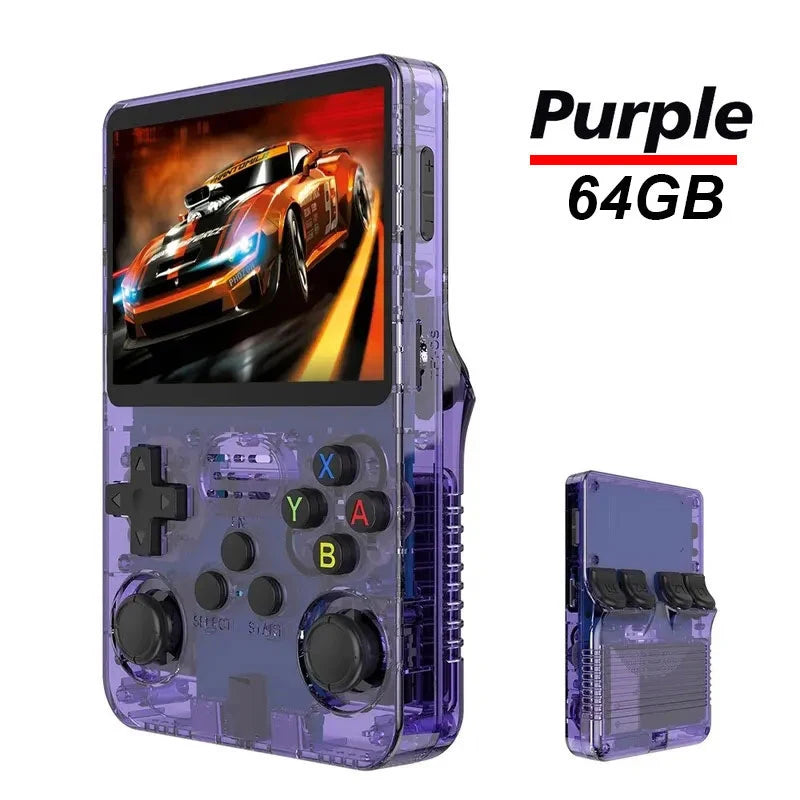 R36S Ръчна игрова конзола 3.5-инчов IPS екран 128G Класически ретро игрови конзоли Arkos System Преносим джобен видеоигрови плейър