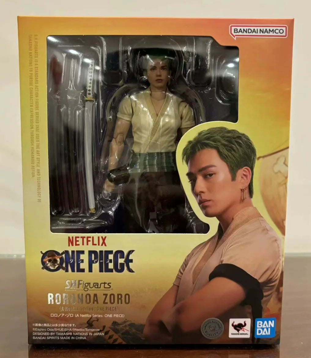 In Stock Original BANDAI SHFiguarts Monkey D Luffy Roronoa Zoro Nami Figure Action Anime Netflix: One Piece Model Genuine Toy