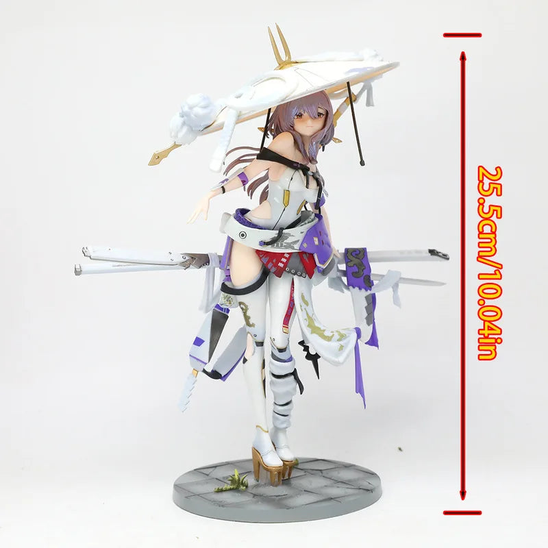 New Anime Samurai Girl Action Figure Collectible Model With Horned Hat Sword Desktop Ornament Gift For Anime Fans Otaku Toy