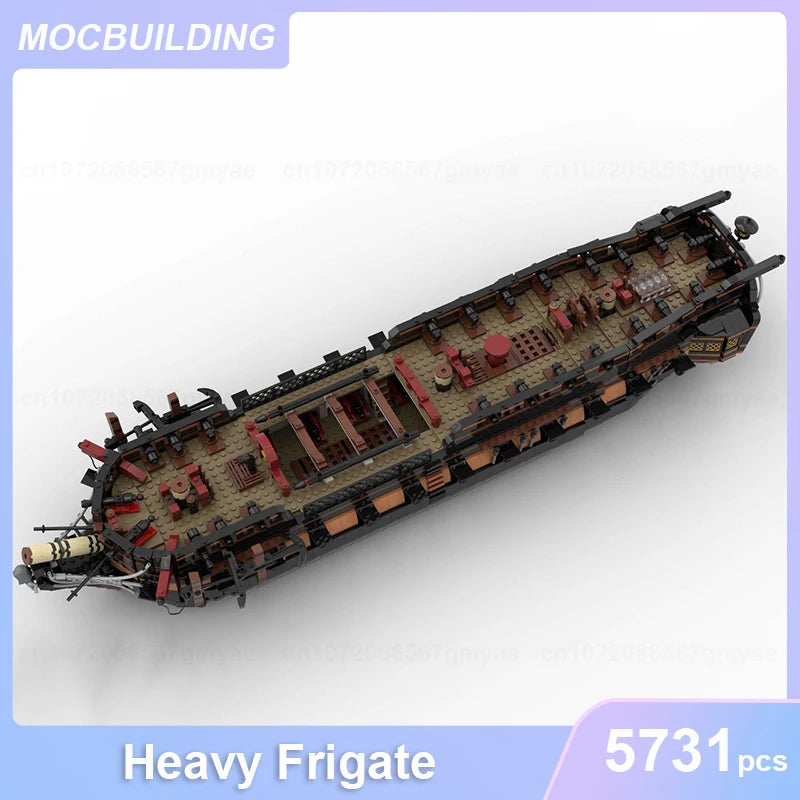 Heavy Frigate Model MOC Building Blocks DIY Assemble Bricks Military Transportation Educational Creative Xmas Toys Gifts 5731PCS