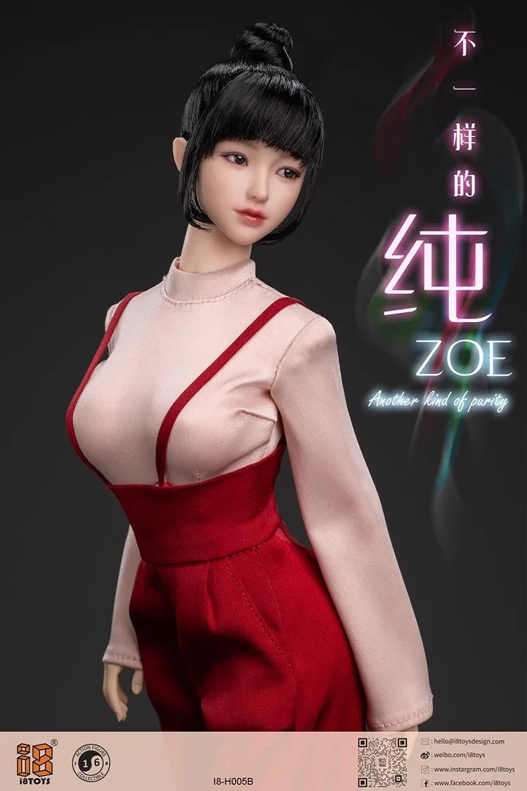 In Stock I8TOYS I8-H005 1/6 Female Soldier Zoe Movable Eyes Head Sculpt Carving Model Fit 12'' Action Figure Body Dolls