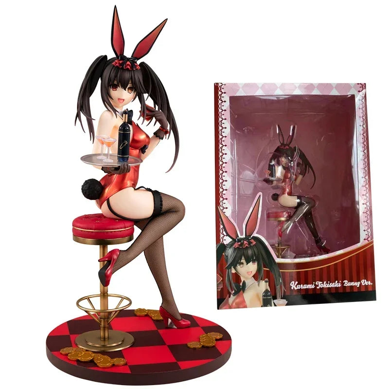 23cm KDcolle Date A Live Anime Girl Figure Kurumi Tokisaki Alluring Kimono Action Figure Kurumi Sexy Girl Figure Adult Model Toy