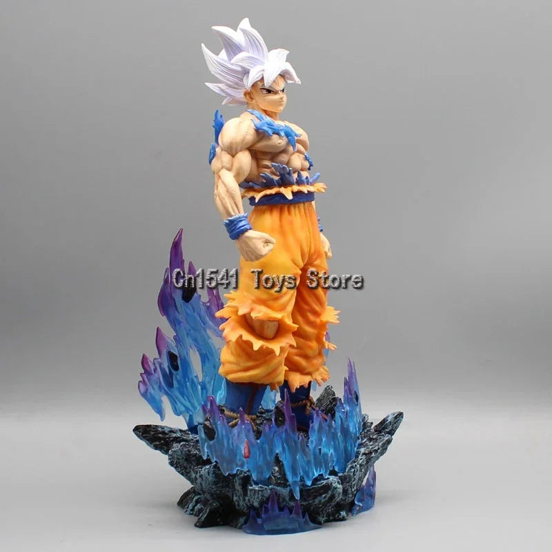 32 cm Anime Dragon Ball Super Figur Weißer Gott Modell Son Goku Ultra Instinct Actionfigur GK Statue PVC Schreibtischdekoration Spielzeug Geschenk