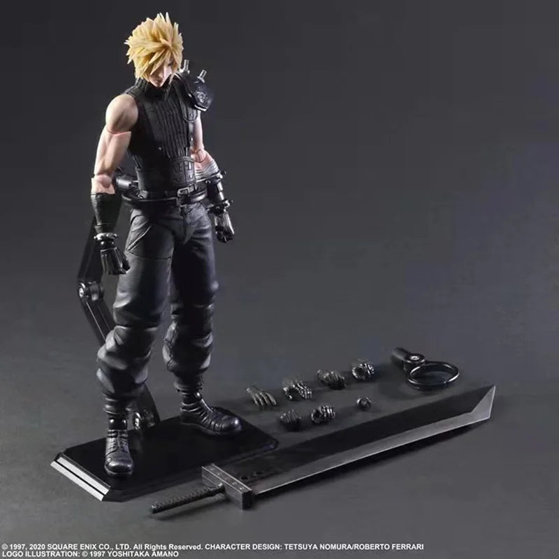 Anime PLAY ARTS VII Cloud Strife Edition 2 PVC Action Figure Collection Model Toys Doll Christmas Gift 25CM