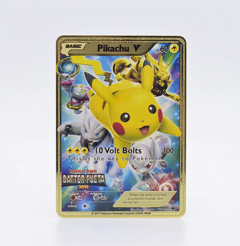 Metal Pokemon Cards Letters Golden Charizard Eevee Shiny Iron Pokémon Vmax EX Letters Game Pikachu Christmas Birthday Kids Toys