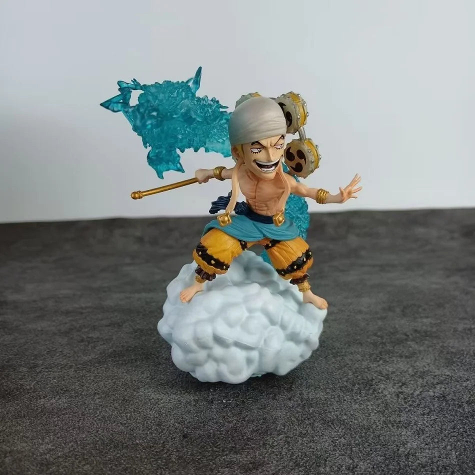 11CM Anime ONE PIECE Grand Line Sky Piea Piece Figure God Enel Mini Action Figures GK PVC Collection Statue Ornament Model Toys