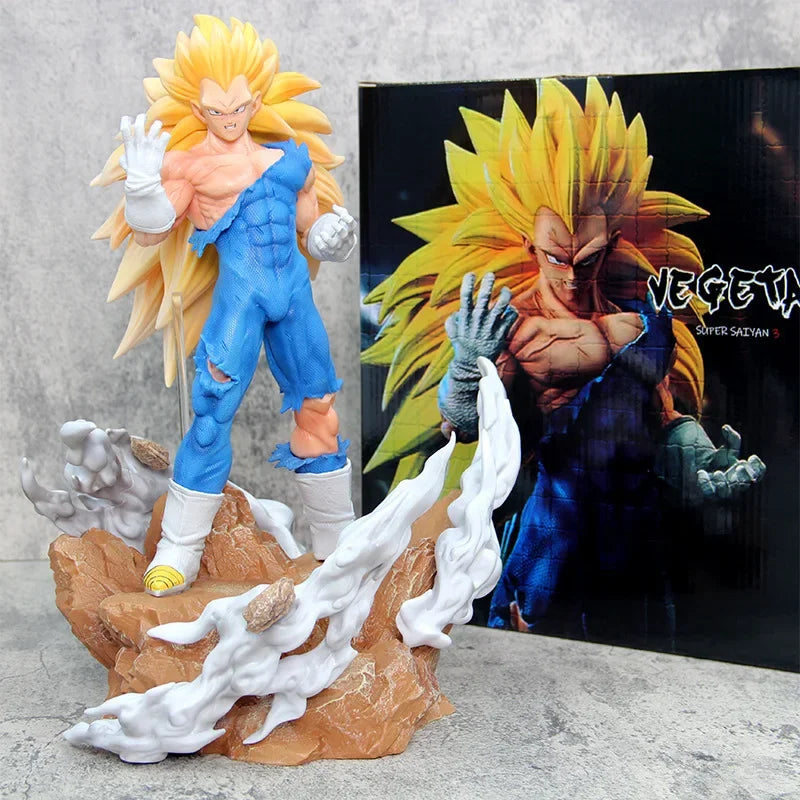 36cm Dragon Ball Anime Figure Son Goku Vegeta IV Figure Super Saiyan 3 Super Big Figures Saiyan  PVC Model Collection Gift Toys