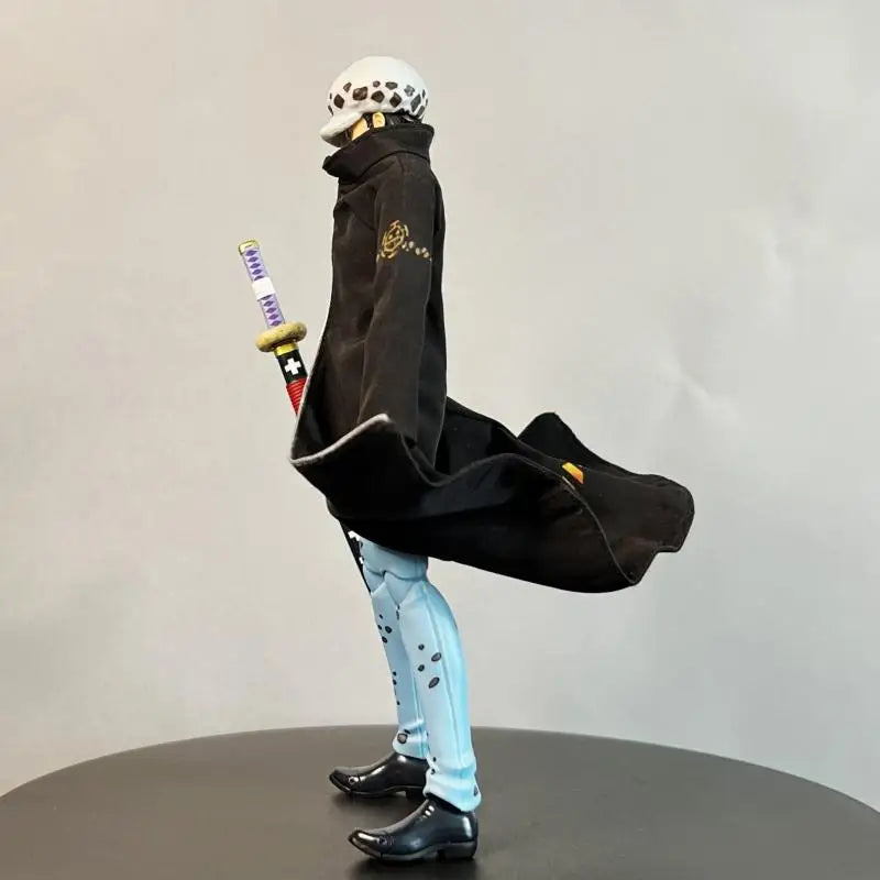 One Piece Shf Series Anime Trafalgar D Water Law Handmade Clothes Windbreaker Is Suitable for 1/12 Size Movable Humanoid Toy
