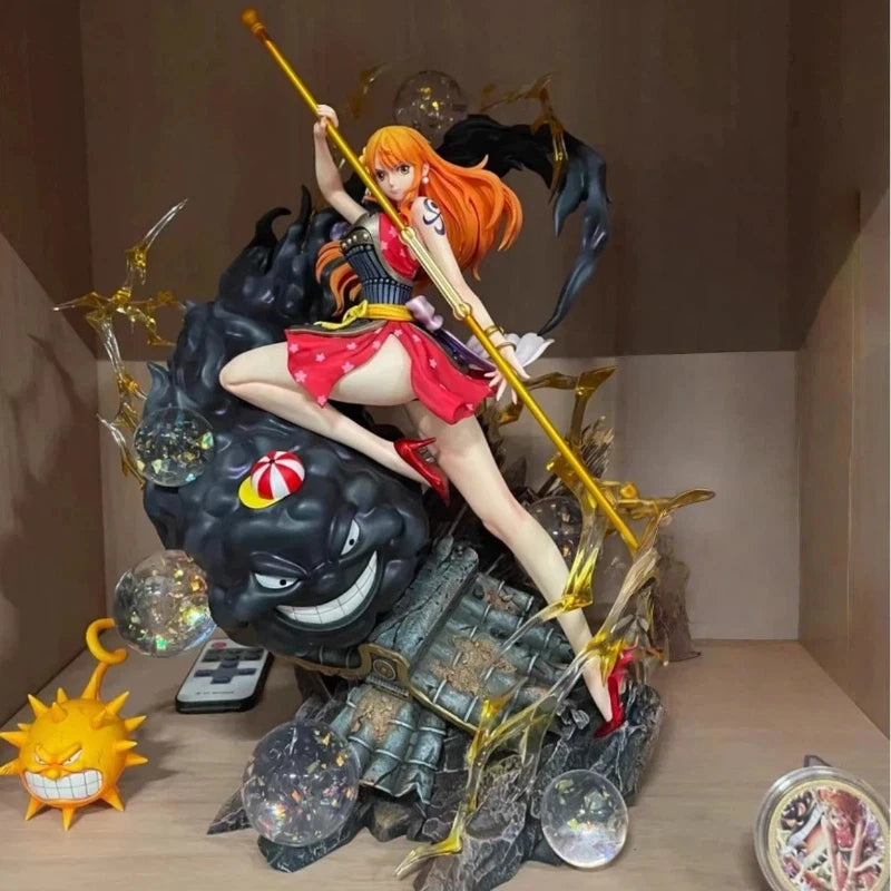 One Piece Nami GK Figure, Straw Hat Pirates Collectible Statue, Desktop Decoration & Display Model Gift for Anime Fans