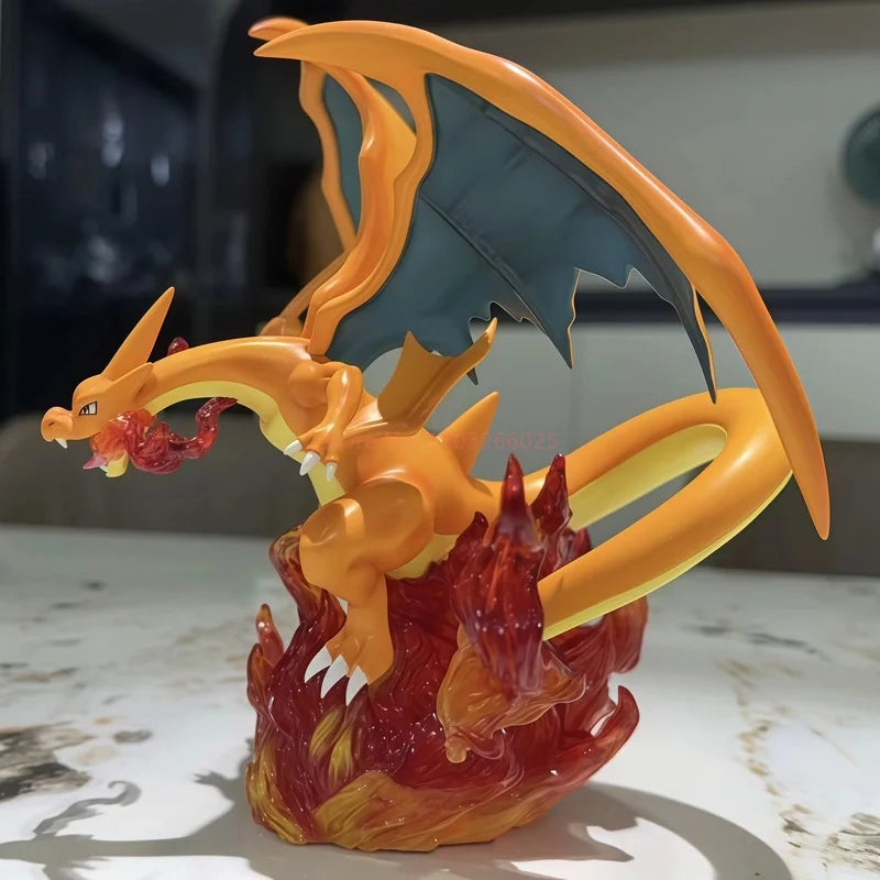 【New】 Anime Charizard Figures 20cm Can Emit Light Pvc Statue Model Desk Decoration Collection Kids Boys Birthday Gifts Toys