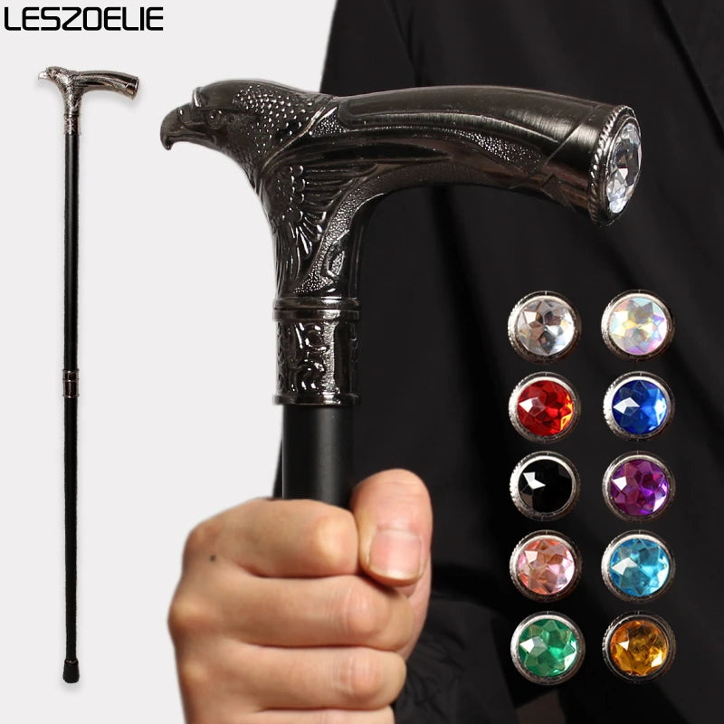 10 Colors Eagle-Head With Transparent Diamond Man Luxury Fashion Walking Stick Women Decorative Elegant Walking Canes