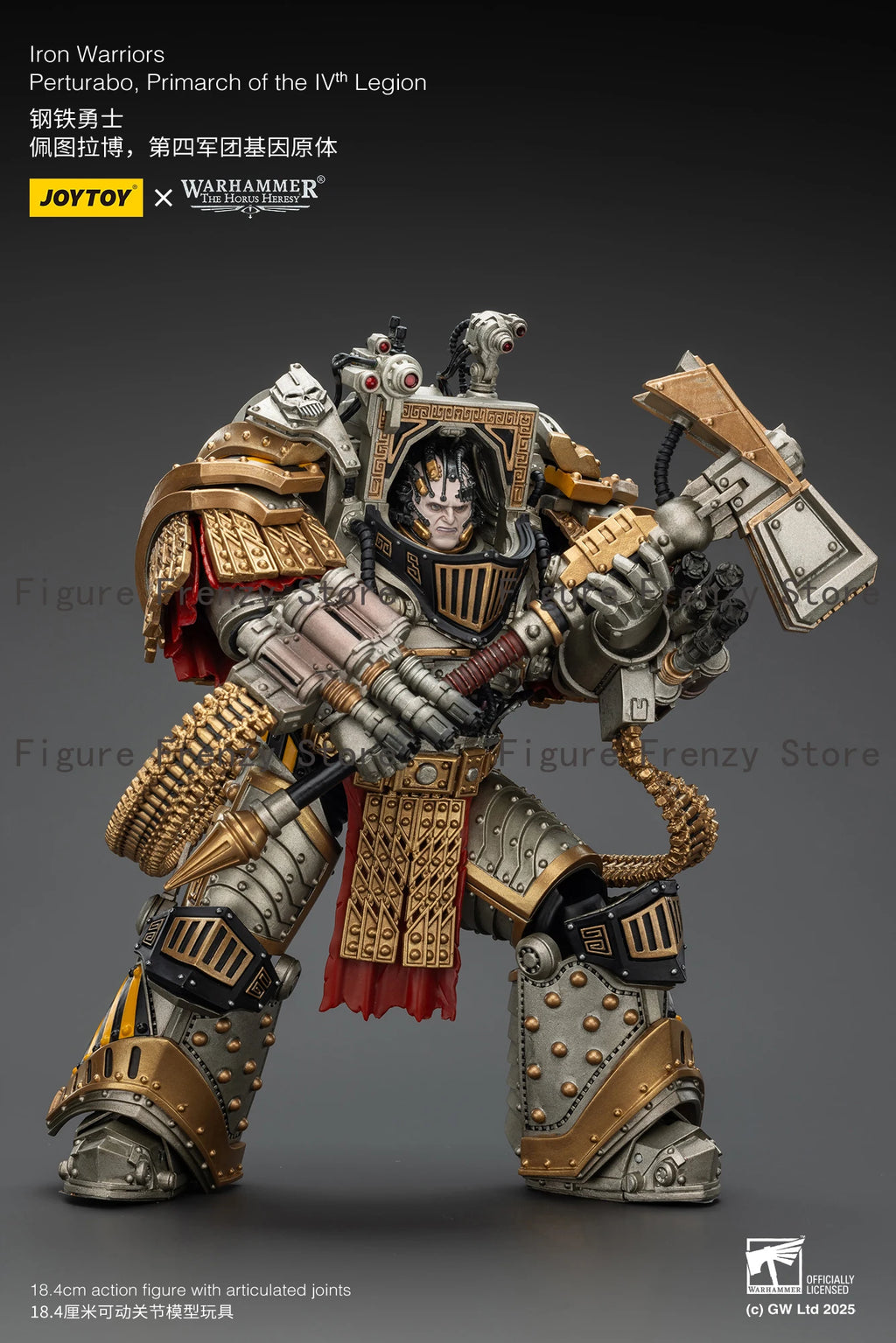 In Stock Joytoy 1/18 Articulated Figure -  Iron Warriors Legion Perturabo (Primarch of The Fourth Legion)