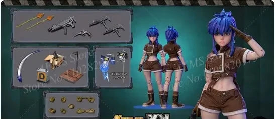 TUNSHI 1/12 Scale Collectible Figure Leona Heidern Anime Fighting Girl 6Inch Women Soldier Action Figure Model