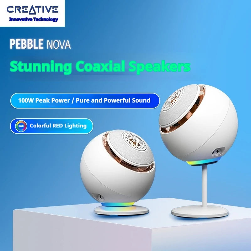 2025 New Creative Pebble Nova Bluetooth 5.3 Speaker Computer Hifi Speaker Home Theater Coaxial Drive Pure and Vibrant Sound
