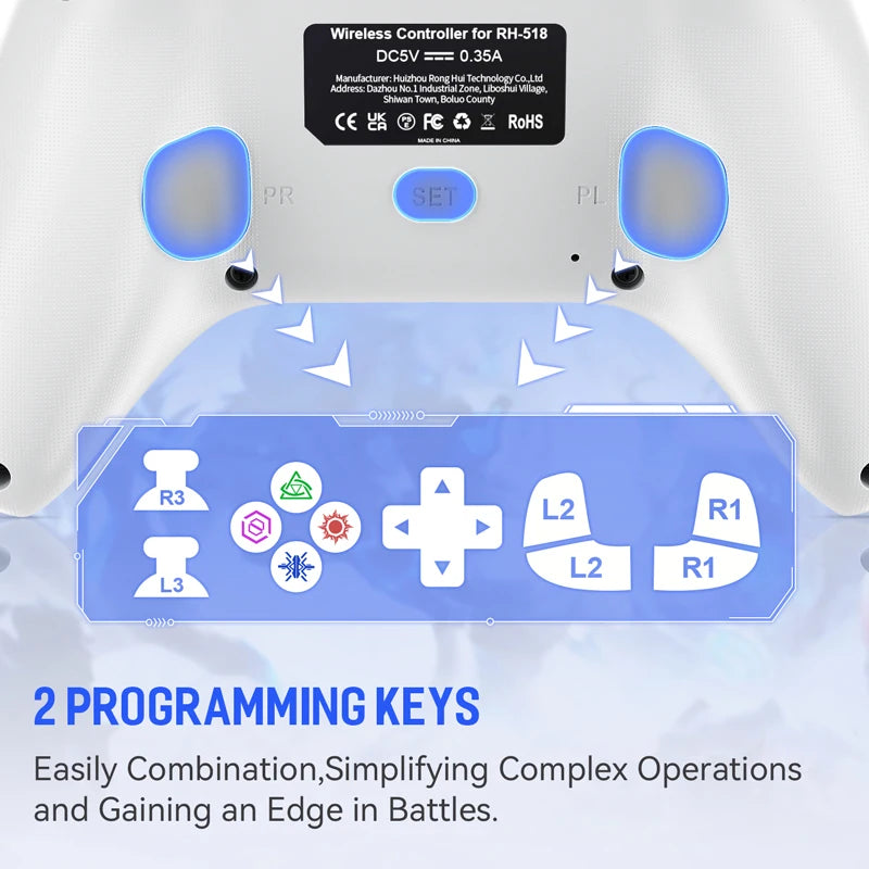 Gamepad for PS5/Pro/Slim/PC Console Controller Dual Vibration Turbo Function 2M Wired Cable Joystick Remote Game Control Rocker