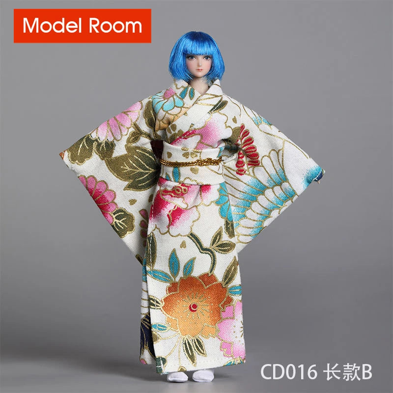 CDtoys CD016 1/12 Female Long Short Kimono Model Soldier Printing Clothes Fit 6'' TBL Action Figure Body Dolls
