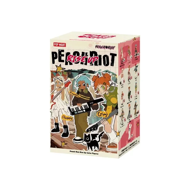 POP MART Peach Riot Rise Up Series Blind Box Toys Kawaii Anime Action Figure Surprise Desktop Ornaments Collection Dolls Gift