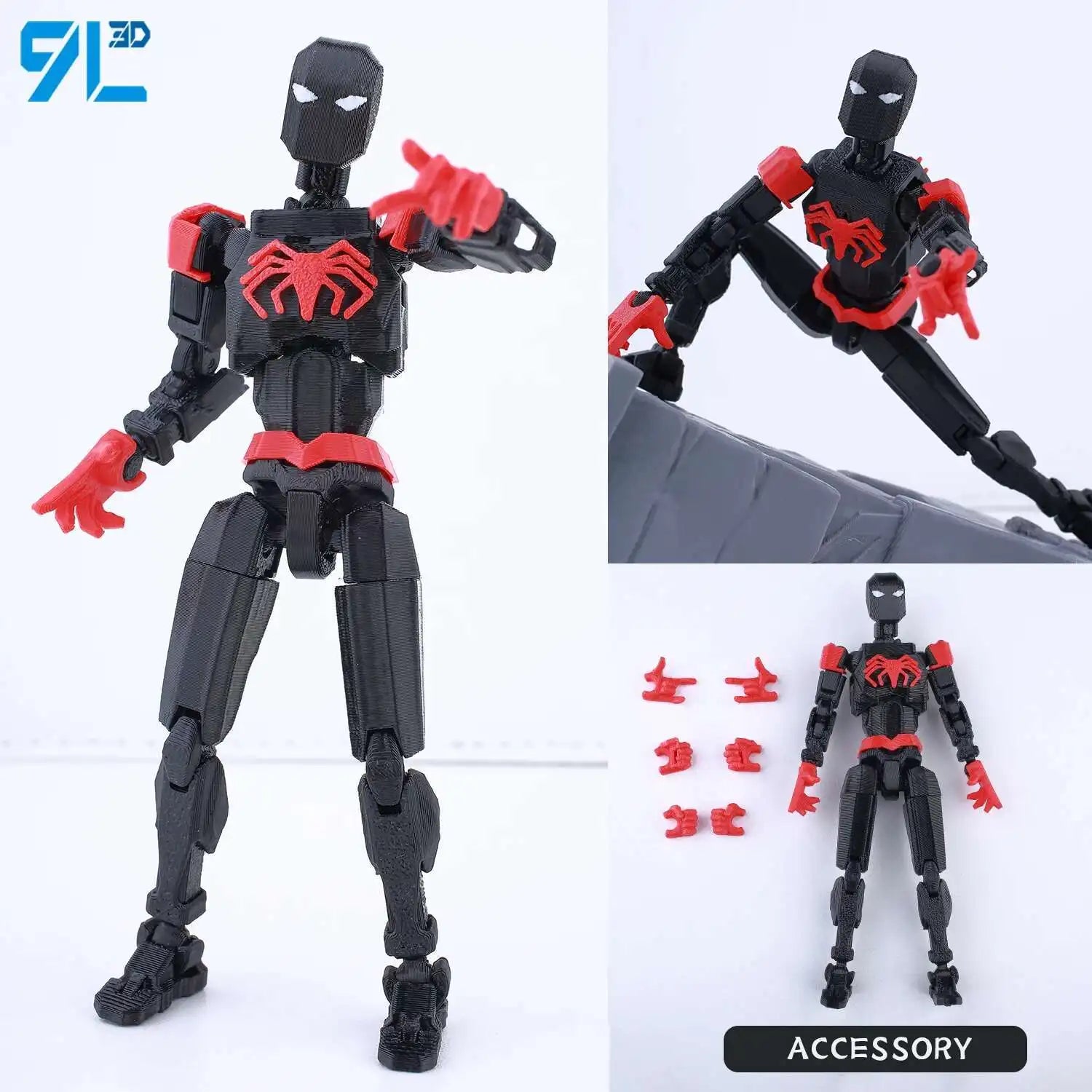 Фигурки на Venom Spider-Man Lucky13 Dummy13 - 3D принтиран манекен T13 с многочленен механизъм за промяна на формата, аниме, колекционерски играчки
