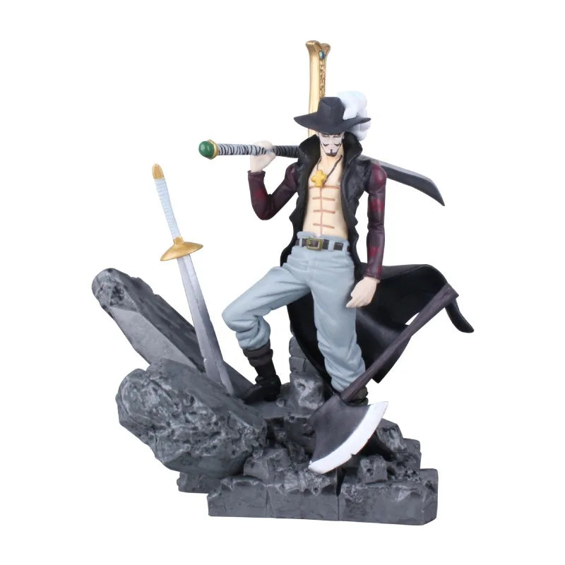 14CM ONE PIECE Anime Figures Dracule Mihawk Top Decisive Battle Action Figure PVC Model Toys Collection Ornaments Doll Fans Gift