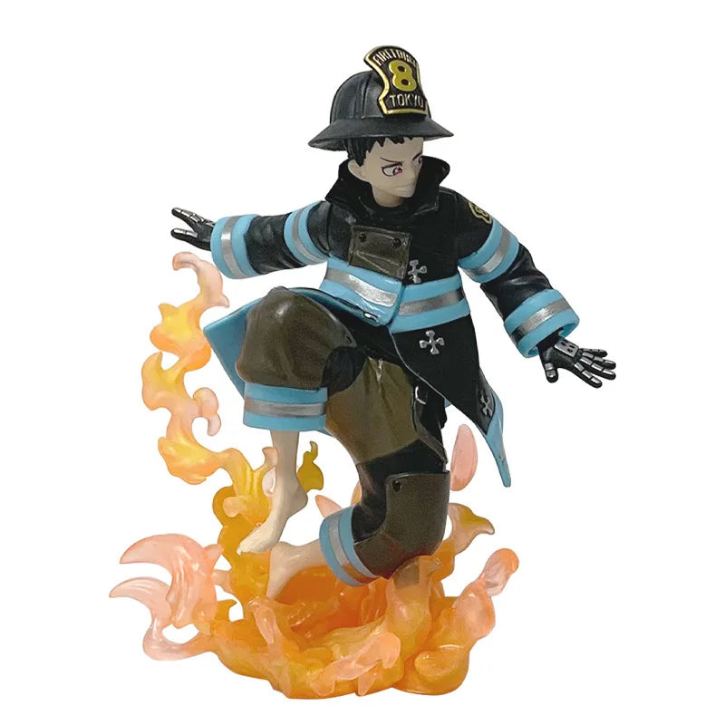16CM Shinra Kusakabe Figure Anime Fire Force Special Effect Blood Desktop Doll Golf Model Toy Gift Collection Ornaments PVC