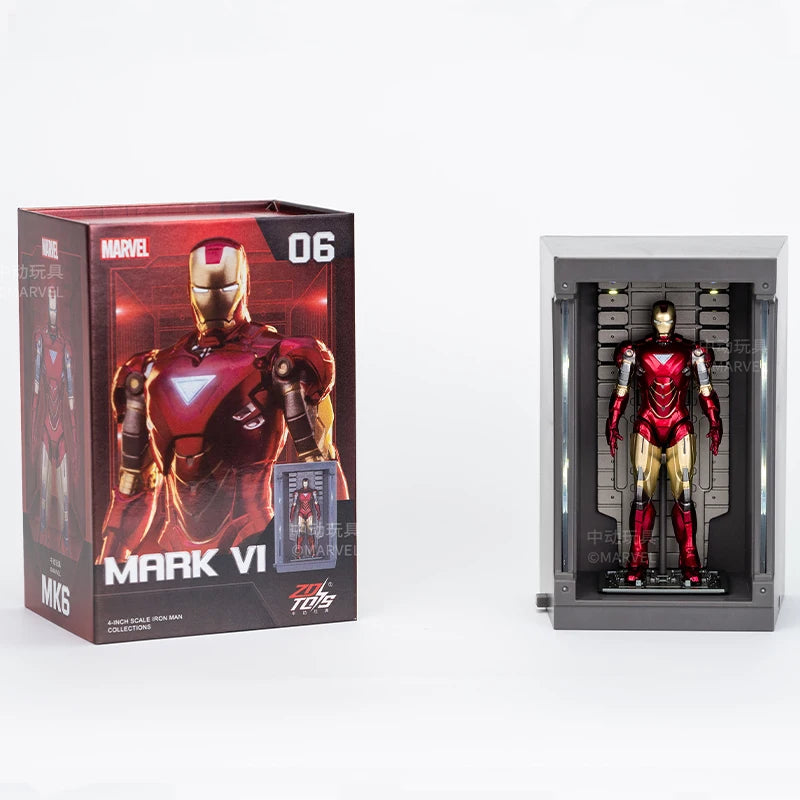 7Pcs/Set ZD Original Iron Man GNAKU Set 1/20 4inches Action Figures Marvel legends MK1 MK2 MK3 MK4 MK5 MK6 MK7 Model Doll Toy