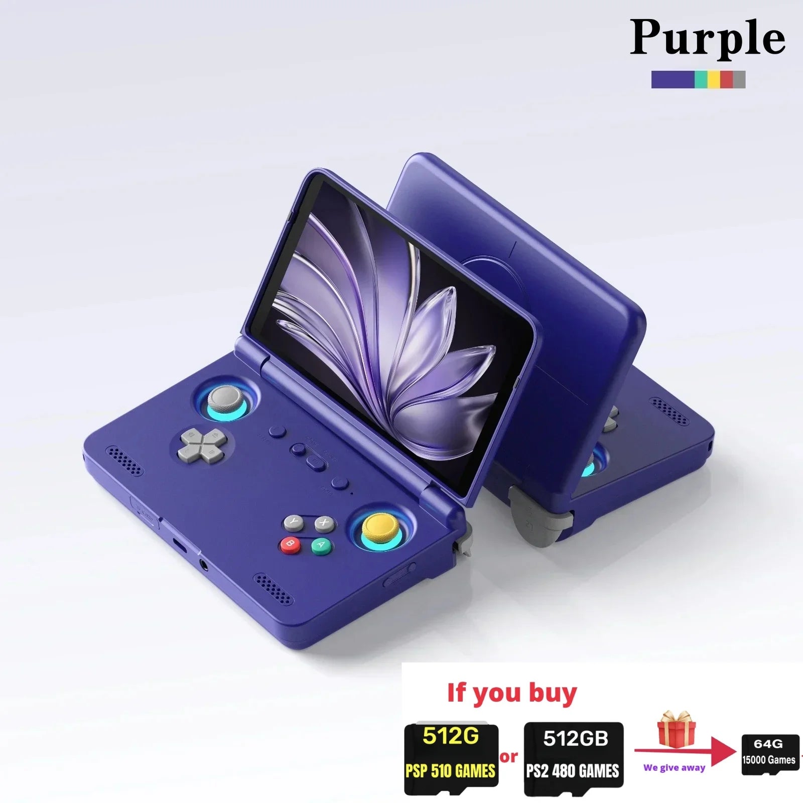 Retroid Pocket Flip2 Retro Handheld Game Console Video Game Consoles SD865 Android13 5000mAh 5.5”1080p OLED WIFI6 512G PSP PS2