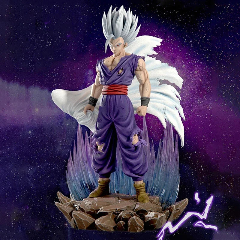 36 cm Anime Umhang Son Gohan Beast Figura Statue Dragon Ball Super Figur GK Weißer Gott Gohan Actionfigur PVC Deko Spielzeug