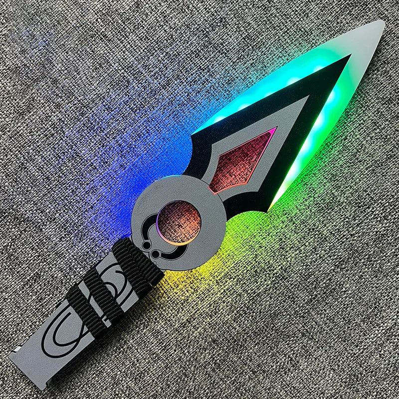 Illuminated Toy with Colorful Effects Valorant Karambit Impression Jett Kunai Graphics Card Claw Knife Rechargeable Model Toy