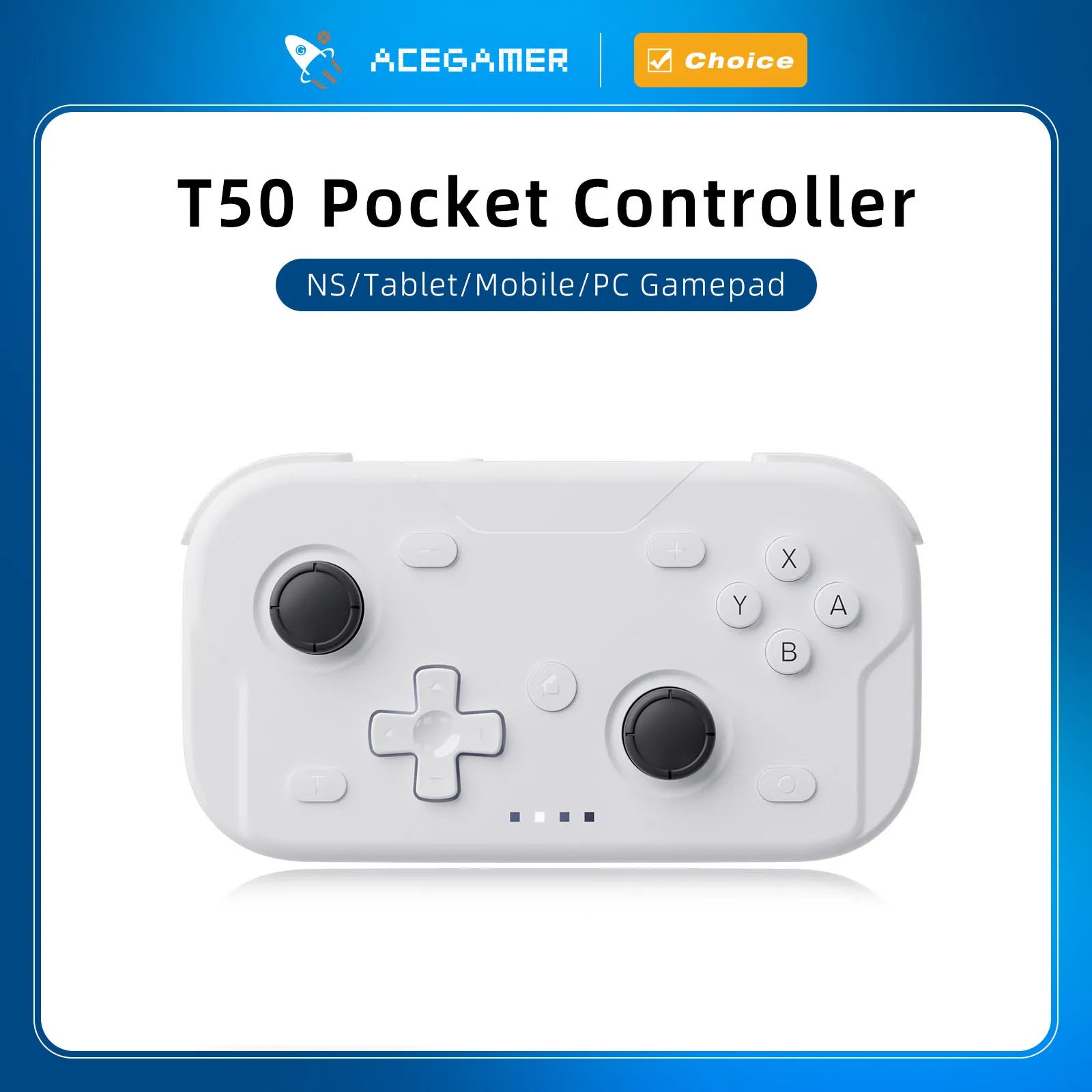 AceGamer Pocket Game Controller Tragbarer Hall-Joystick 1000Hz Bluetooth-Gamepad für Switch/Switch2/Android/iOS/PC/Steamdeck