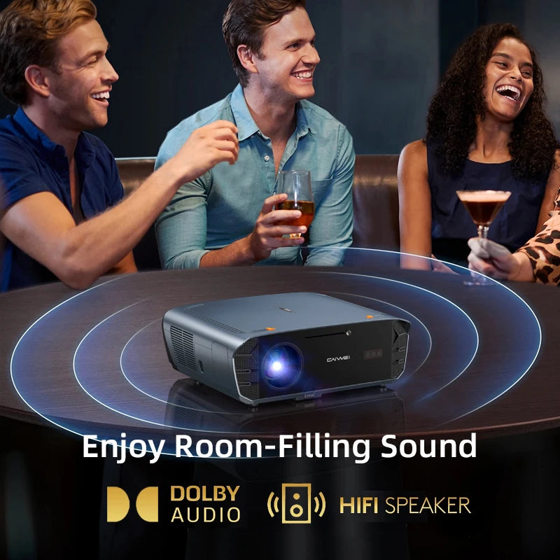 CAIWEI S7+ [Netflix Officially-Licensed] Android 14 4K Ultra HD Home Projectors for Movies Auto Focus Dolby 2000 ANSI Projector