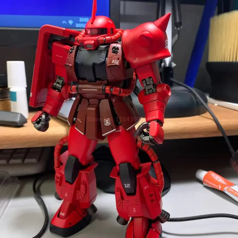 Cucuruz Doan's Island HG 1/144 ZAKU II CHAR'S CUSTOM Mech Assembly Model Kit Action Figures Decorate Children's Toys Gifts