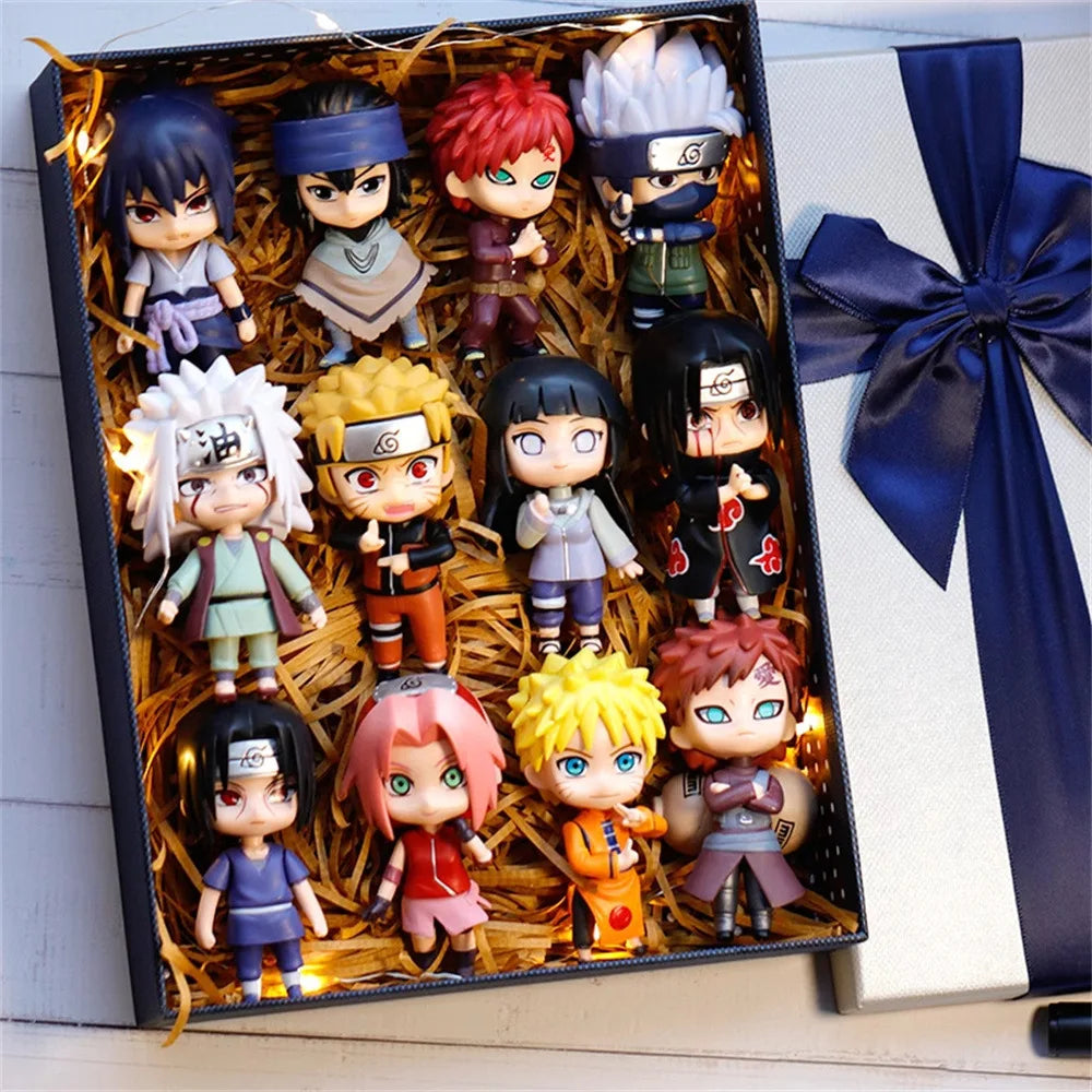 8CM Set Naruto Q Verison Figure Toys Cute Anime Mini Sasuke Kakashi Itachi Gaara Jiraiya Kawaii PVC Action Figurine Model Doll