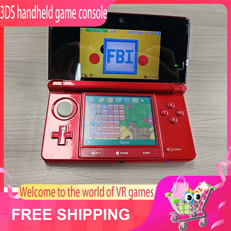 Refurbished Original 3DS Game Console 3.5 Inch Touch Screen Free Games for Nintendo 3DS Handheld Game Console FBI and Homebrew