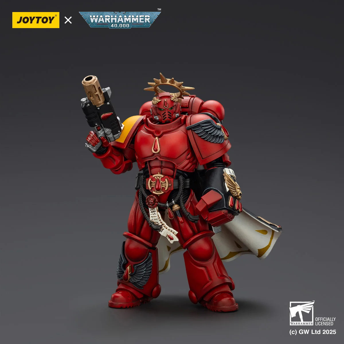 JOYTOY Warhammer 40K Action Figures Blood Angel Sanguinary Priest with Heavy Bolt Pistol Chainsword and Narthecium Power Fist