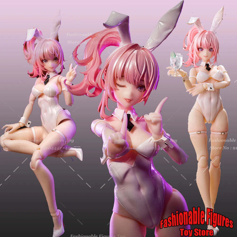 1/12 Female Soldier Aileen Cute Rabbit Girl Cartoon Anime Beautiful Maid 6Inch Mobile Suit Girl Action Figure T