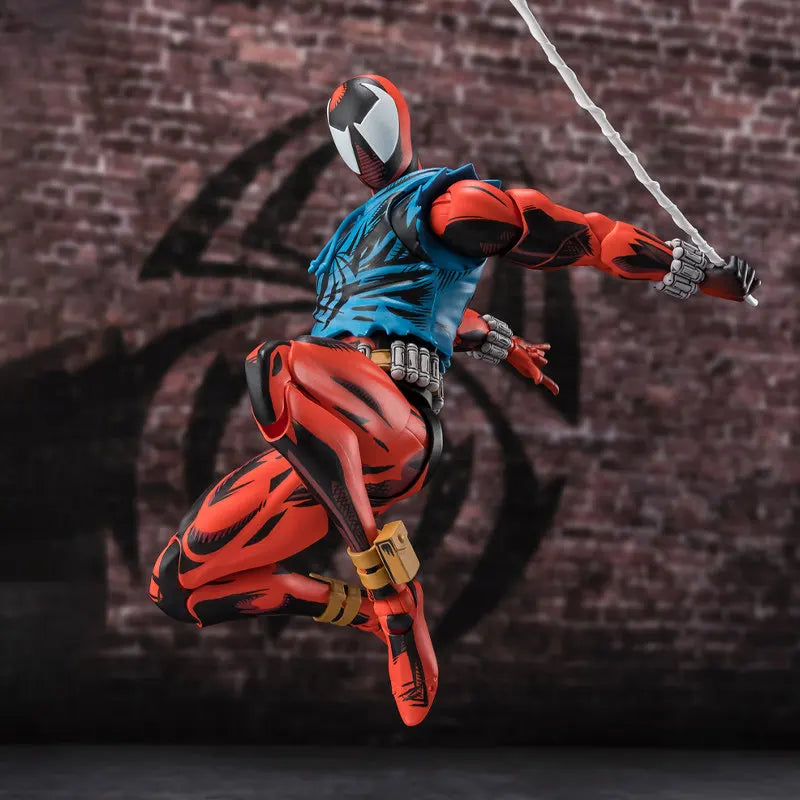 Original Bandai Spider-Man Action Figure Across The Spider-Verse Shf Scarlet Spider Ben Reilly Anime Model Collectible Toys Gift