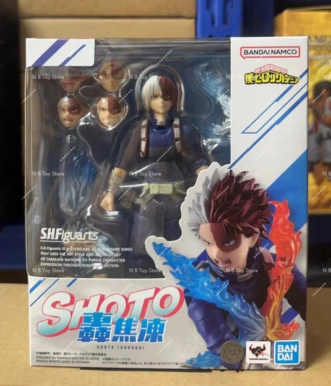In Stock Bandai Original SHF My Hero Academia Shoto Todoroki Anime Action Figure Model Fighter Model Toy Gift for Kid