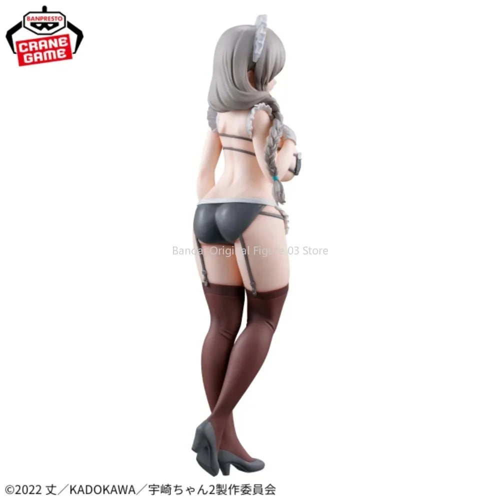 Original BANPRESTO Glitter &amp; Glamours Uzaki-chan Will Abhängen 27cm Hana Uzaki Maid Figur Anime Spielzeug Figur