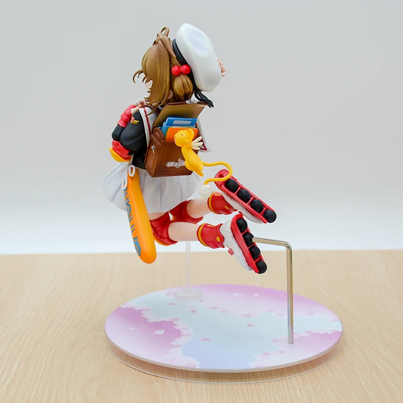 19cm Cardcaptor Sakura Sakura Kinomoto Anime Girl Figure #918 Card Captor Sakura Kerberos/Kero-chan Action Figure Model Doll Toy
