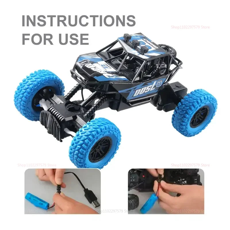 Remote Control Off-Road Climbing Car 1:18 For Kids High Speed Flashing Lights Rechargeable Toy Vehicle Gifts For Boys And Girls