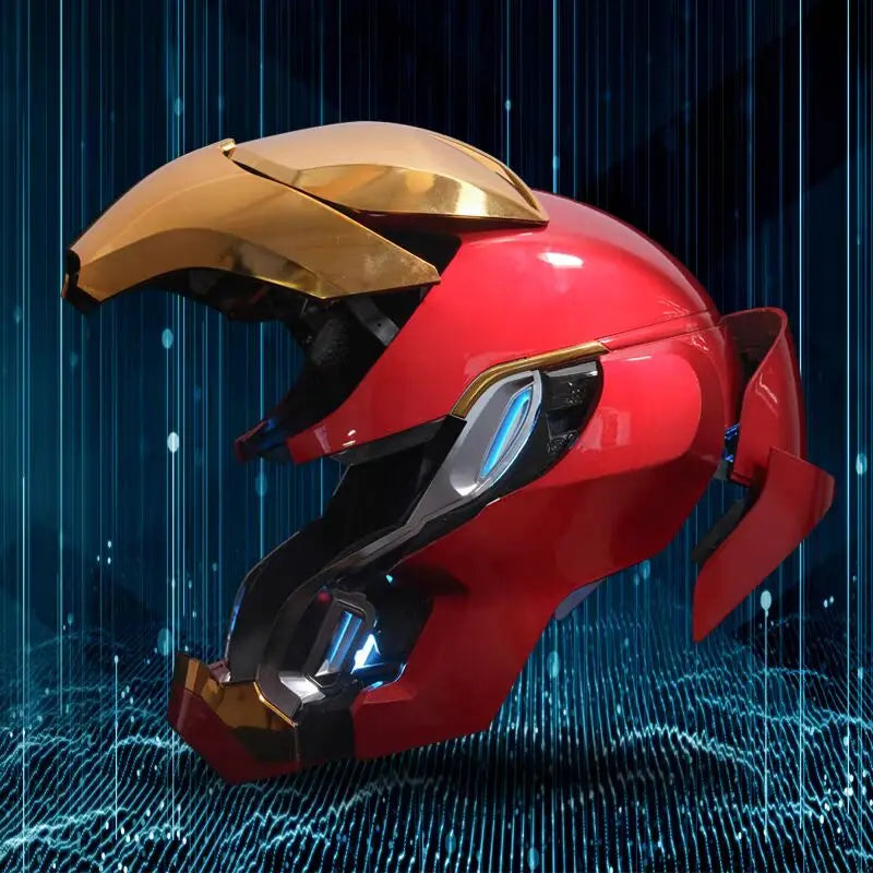 2025  Iron Man Mk5/Mk50 Figures Wearable Voice-Activated Deformation Helmet Around Marvel Animation Derivatives Model Toy Gift