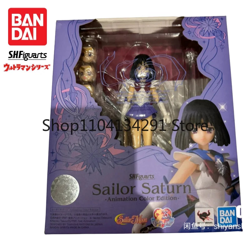 Bandai SHF Sailor Saturn Unpainted Anime Model Figure -Original Stock Doll, Premium Authentic Birthday Gift for Sailor Moon Fans