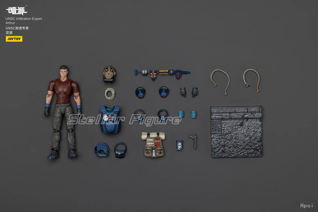 【SF】JOYTOY Dark Source 1/18 Action Figure UNSC Infiltration Expert Arthur Model Toys Gifts Collection Ornaments