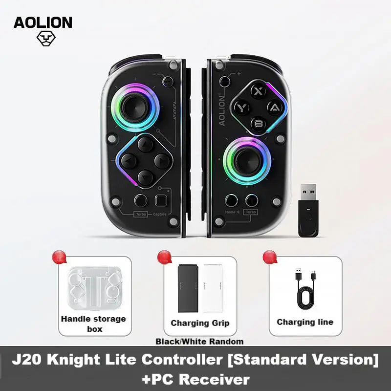 AOLION J20 Hall Joy-Con Gamepad für Nintendo Switch 2/Switch OLED/Switch NFC HD Shake Lite Controller mit Split-Funktion für links und rechts