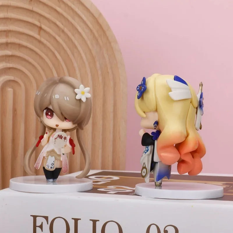 Honkai Impact 3 Q Version Dolls Anime Figure Rita Rossweisse Yae Sakura Raiden Mei Kiana Kaslana Model Kids Toys Car Decoration
