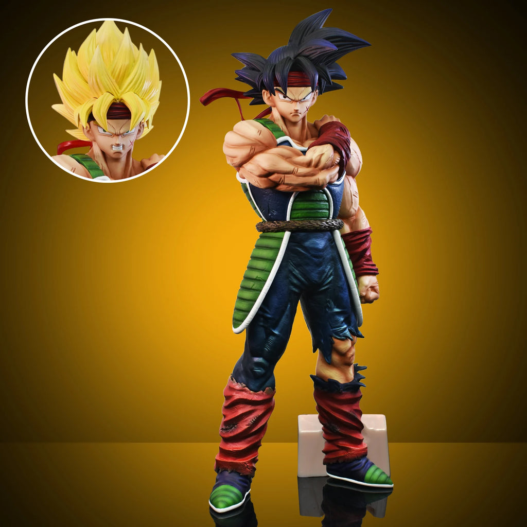 24cm/9.4in Anime Dragon Ball Z Figure Bardock Figure Collectible Model Statue Toy Gift (Two Heads)