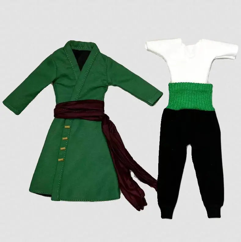 Handmade 1/12 Scale Pirate Hunter Roronoa Zoro Same Classic Style Shirt Clothing Set Accessories For Shf Action Figures